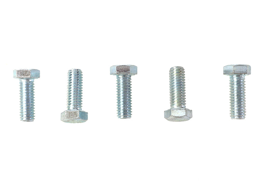 V-Twin Zinc Hex Cap Bolts - 3/8 inch x 1 inch, Pack of 5