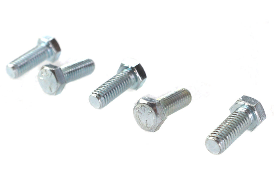 V-Twin Zinc Hex Cap Bolts - 3/8 inch x 1 inch, Pack of 5