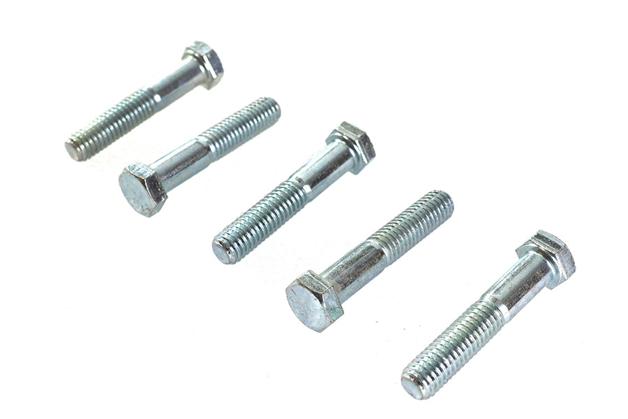 V-Twin Hex Cap Bolts Zinc 3/8 inch x 2 inch Pack of 5