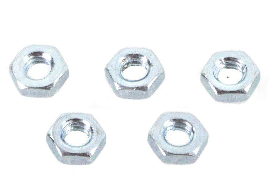 V-Twin Zinc Plated 1/4 Inch-20 Hex Jam Nuts (Pack of 5)