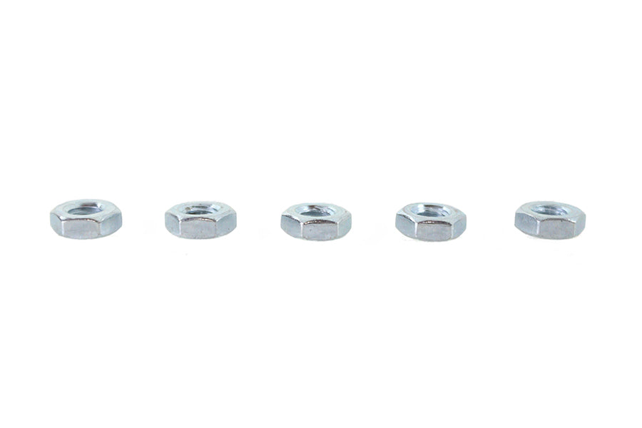 V-Twin Zinc Plated 1/4 Inch-20 Hex Jam Nuts (Pack of 5)