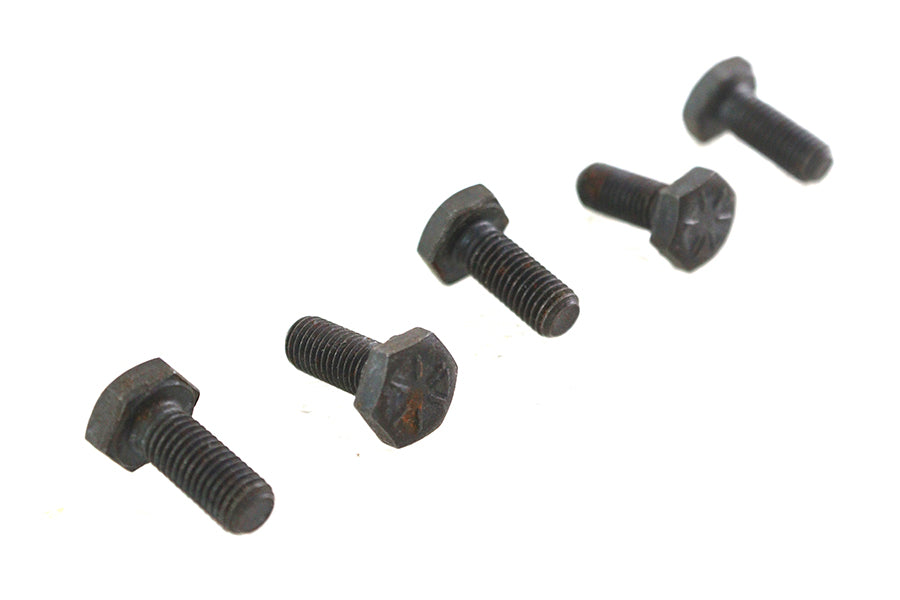 V-Twin Black Hex Cap Bolts 1/4 inch-20 x 3/8 inch (Pack of 5)