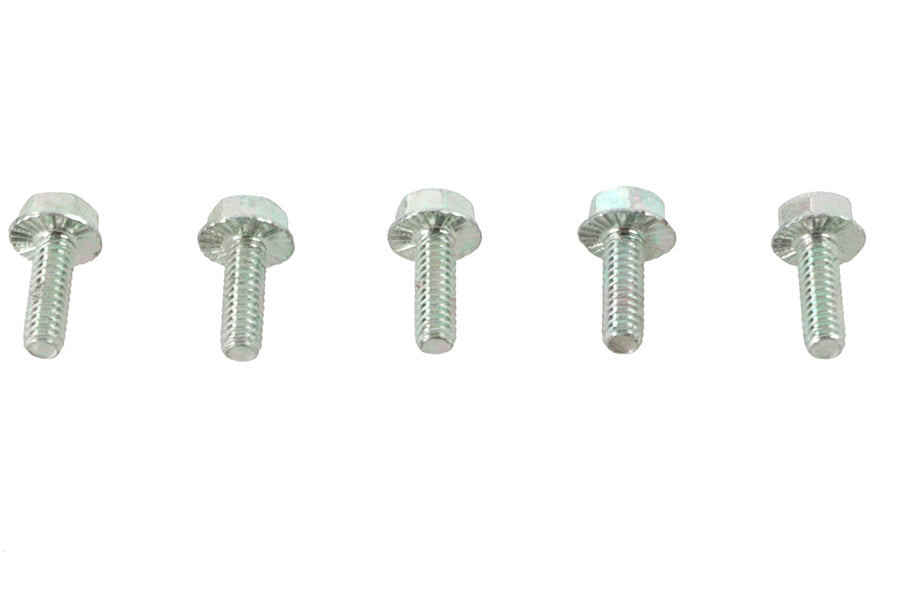 V-Twin Zinc Hex Flange Screws 1/4 inch-20 x 3/4 inch (Pack of 5)