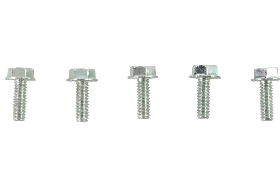 V-Twin Zinc Hex Flange Screws 1/4 inch-20 x 3/4 inch (Pack of 5)