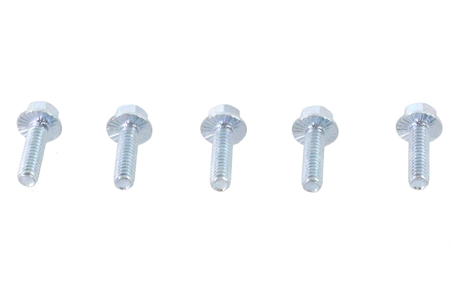 V-Twin Zinc Hex Flange Screws 1/4 inch-20 x 7/8 inch – Pack of 5