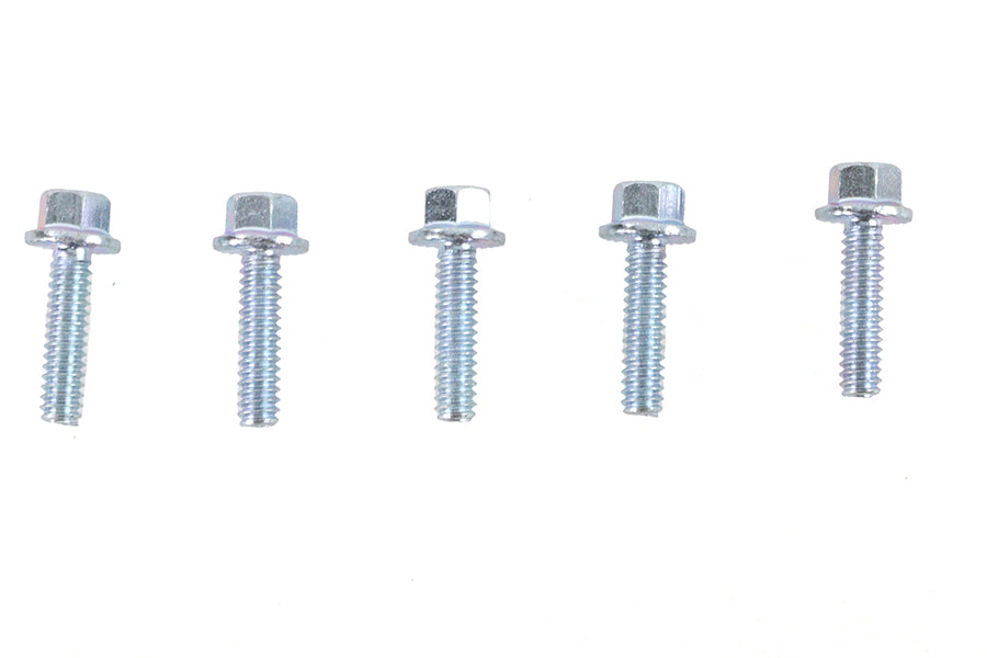 V-Twin Zinc Hex Flange Screws 1/4 inch-20 x 7/8 inch – Pack of 5