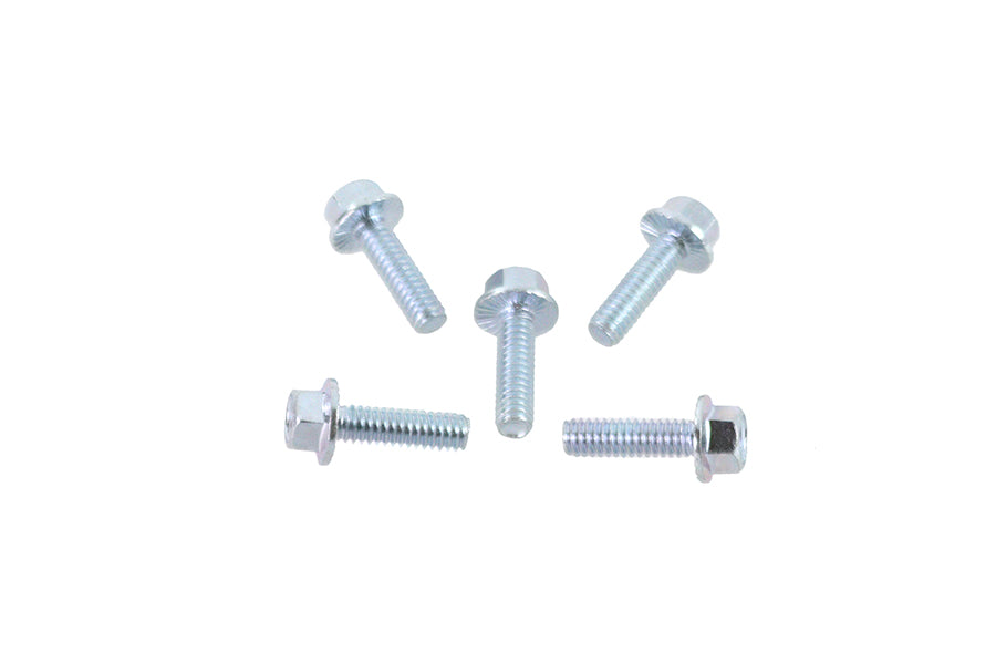 V-Twin Zinc Hex Flange Screws 1/4 inch-20 x 7/8 inch – Pack of 5