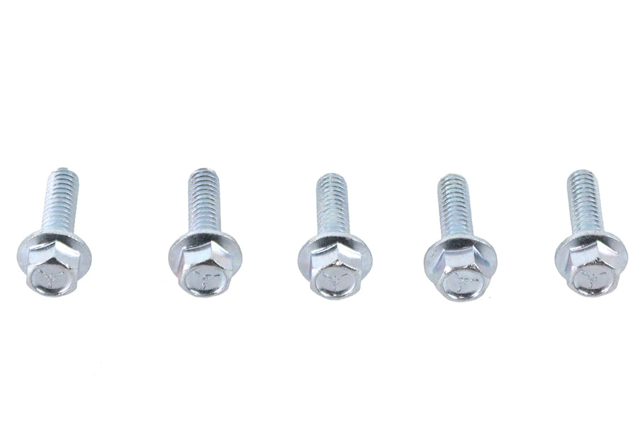 V-Twin Zinc Hex Flange Screws 1/4 inch-20 x 7/8 inch – Pack of 5