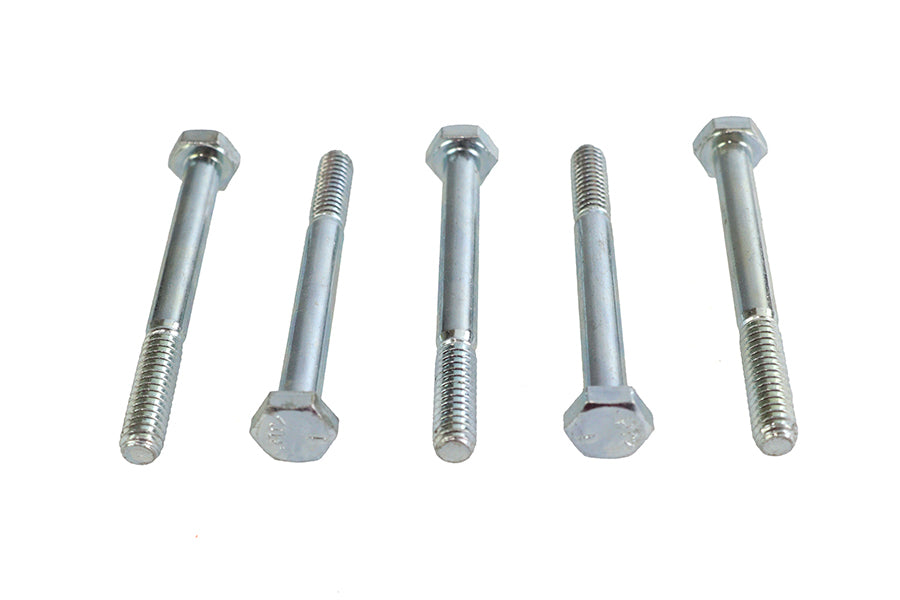 V-Twin Zinc Hex Cap Bolts 1/4 inch-20 x 2-1/2 inch (Pack of 5)