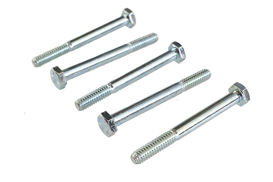 V-Twin Zinc Hex Cap Bolts 1/4 inch-20 x 2-1/2 inch (Pack of 5)
