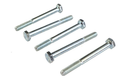 V-Twin Zinc Hex Cap Bolts 1/4 inch-20 x 2-1/2 inch (Pack of 5)