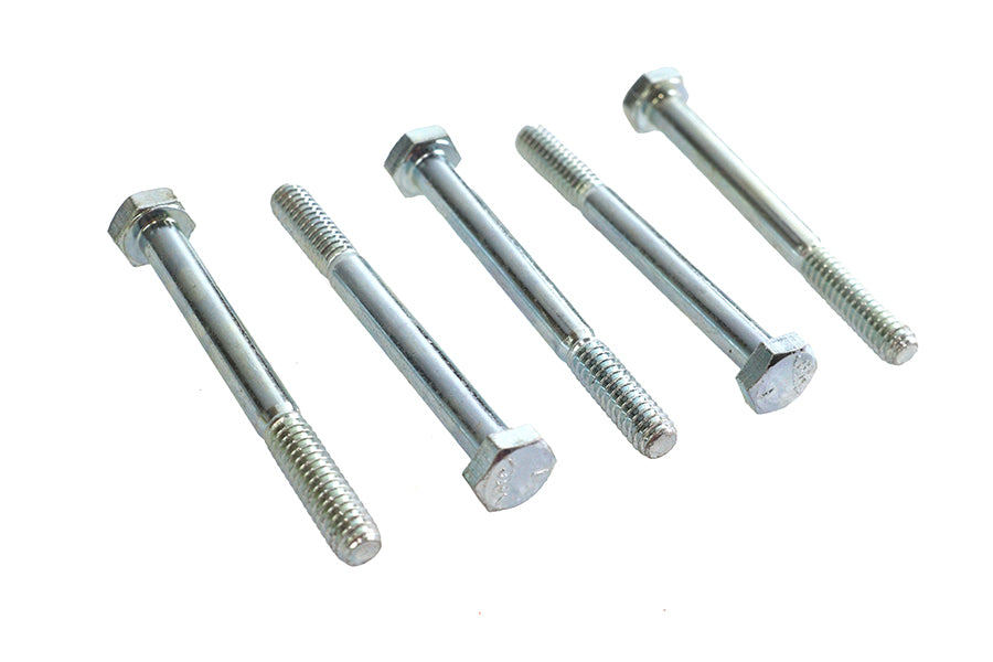 V-Twin Zinc Hex Cap Bolts 1/4 inch-20 x 2-1/2 inch (Pack of 5)
