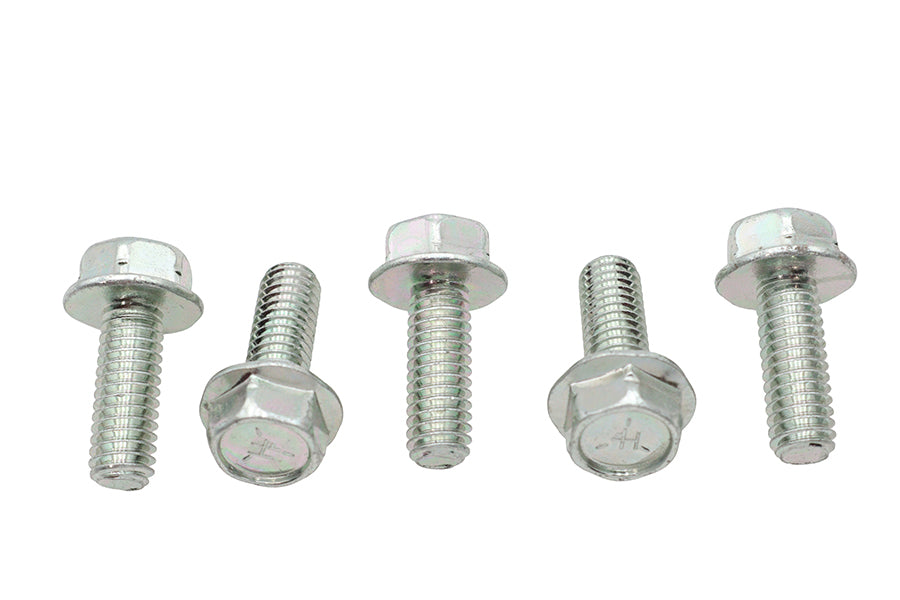 V-Twin Zinc Hex Flange Screws 5/16 inch-18 x 7/8 inch (Pack of 5)