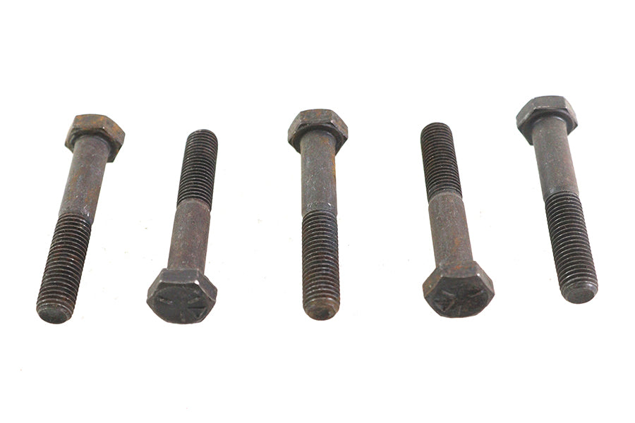 V-Twin Black Hex Cap Bolts 5/16 inch-24 x 1-7/8 inch - Pack of 5