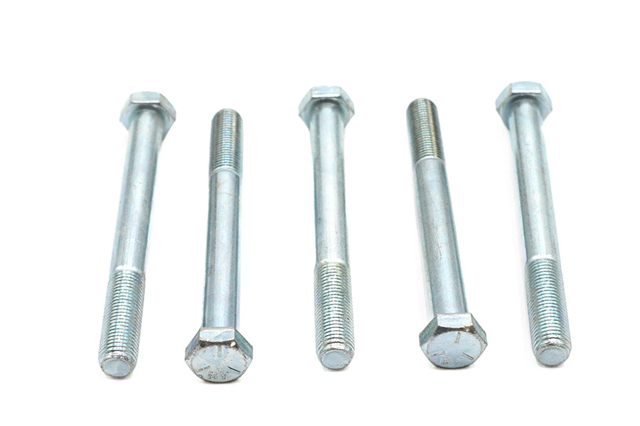 V-Twin Zinc Hex Cap Bolts 3/8 inch-24 x 3-1/2 inch (Pack of 5)