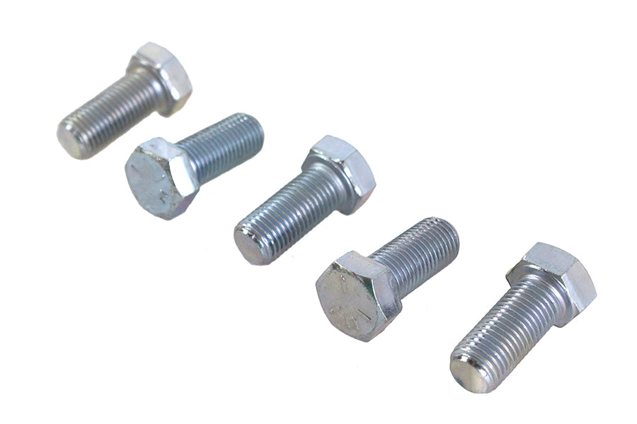 V-Twin Zinc Hex Cap Bolts 7/16 inch-20 x 1 inch - Pack of 5