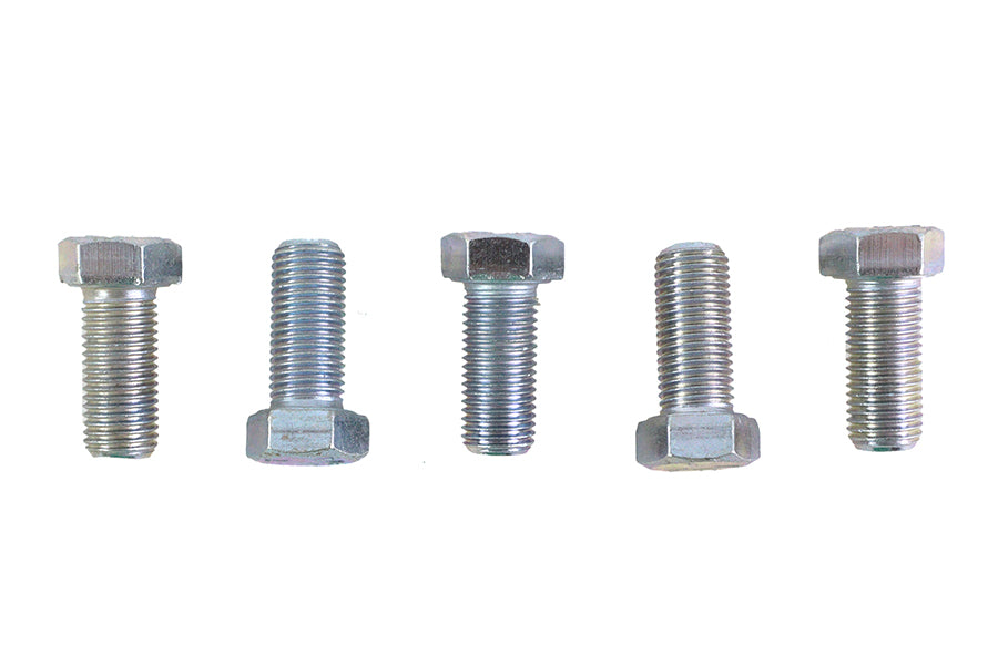V-Twin Zinc Hex Cap Bolts 7/16 inch-20 x 1 inch - Pack of 5