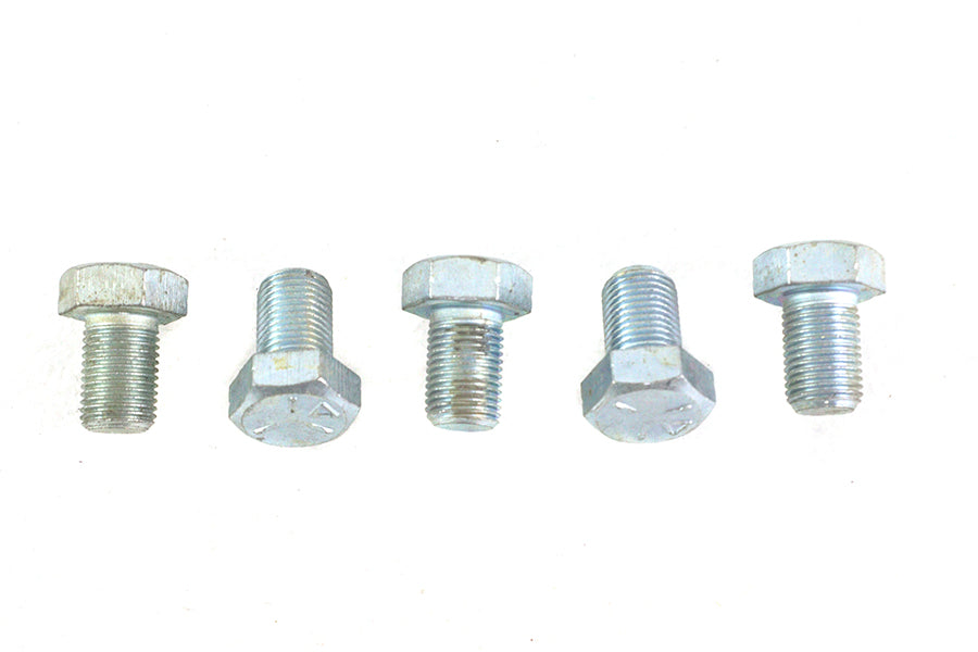 V-Twin Zinc Hex Cap Bolts 1/2 inch-20 x 3/4 inch – Pack of 5