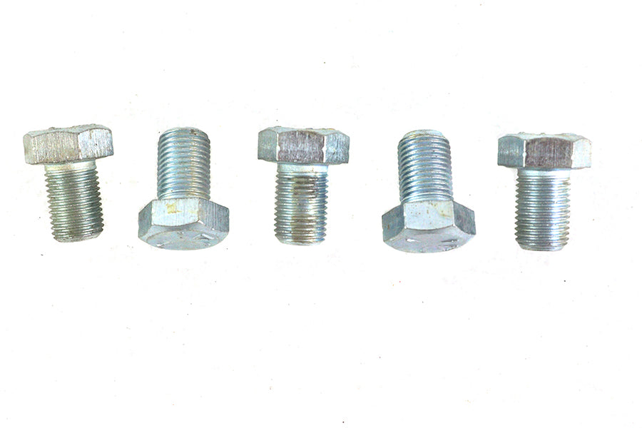 V-Twin Zinc Hex Cap Bolts 1/2 inch-20 x 3/4 inch – Pack of 5