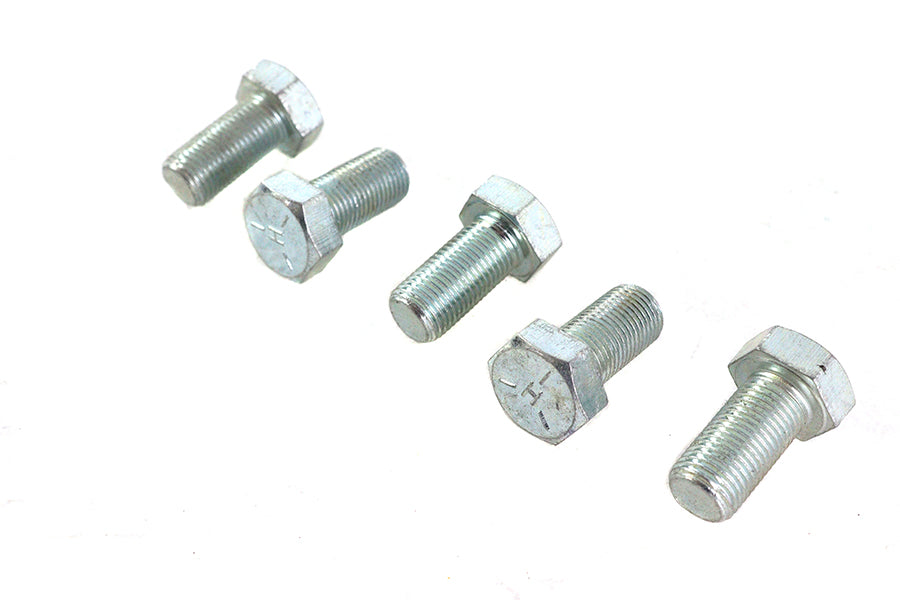 V-Twin Zinc Hex Cap Bolts 1/2 inch-20 x 1 inch (Pack of 5)