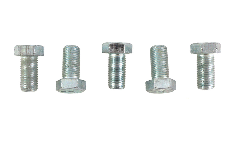 V-Twin Zinc Hex Cap Bolts 1/2 inch-20 x 1 inch (Pack of 5)