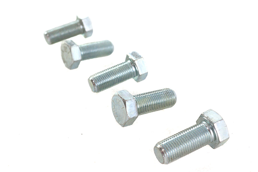 V-Twin Zinc Hex Cap Bolts 1/2 inch-20 x 1-1/4 inch, Pack of 5