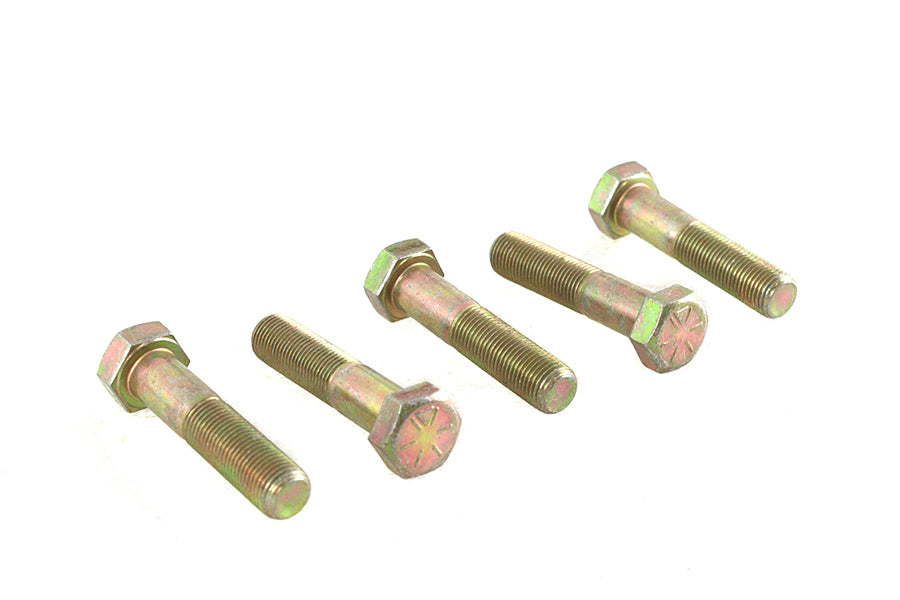 V-Twin Zinc Hex Cap Bolts 1/2 inch-20 x 2-1/4 inch (Pack of 5)
