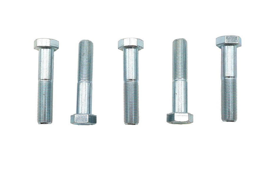 V-Twin Zinc Hex Cap Bolts 1/2 inch-20 x 2-1/2 inch, Pack of 5