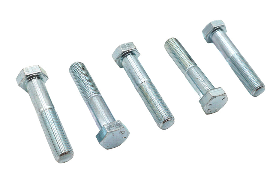 V-Twin Zinc Hex Cap Bolts 1/2 inch-20 x 2-1/2 inch, Pack of 5