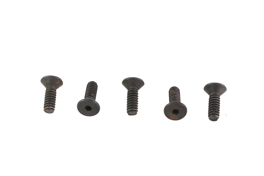 V-Twin Allen Flat Head Screws Black 6-32 x 7/16 Inch (Pack of 5)