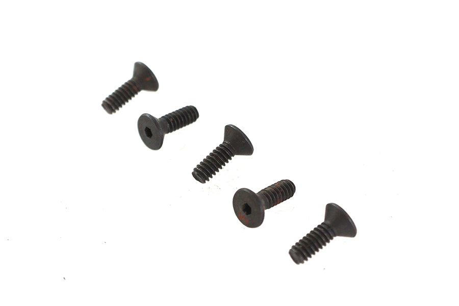 V-Twin Allen Flat Head Screws Black 6-32 x 7/16 Inch (Pack of 5)