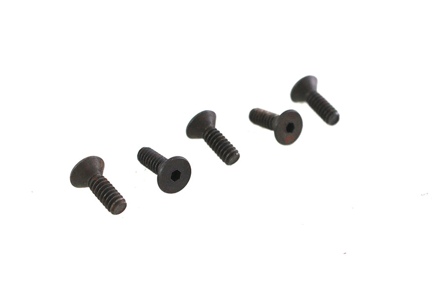 V-Twin Allen Flat Head Screws Black 6-32 x 7/16 Inch (Pack of 5)