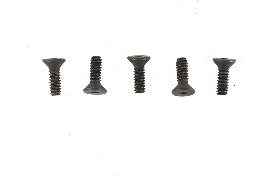 V-Twin Allen Flat Head Screws Black 6-32 x 7/16 Inch (Pack of 5)