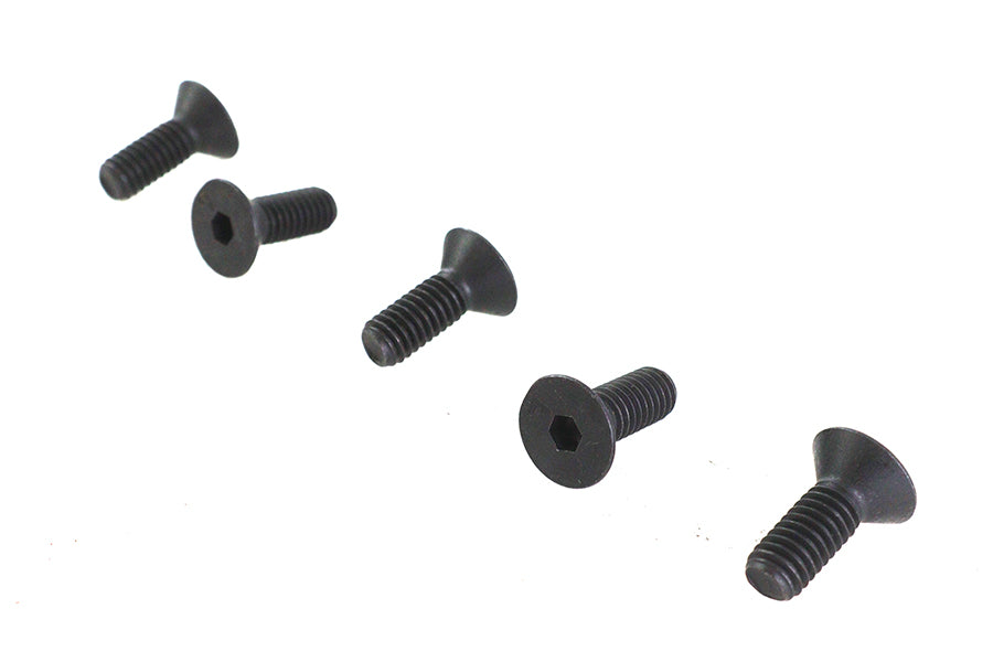 V-Twin Allen Flat Head Screws Black 5/16 in-18 x 5/8 in - Pack of 5