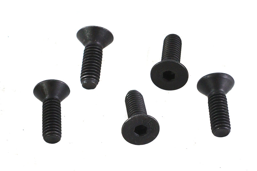V-Twin Allen Flat Head Screws in Black, 5/16 inch-18 x 1 inch (Pack of 5)