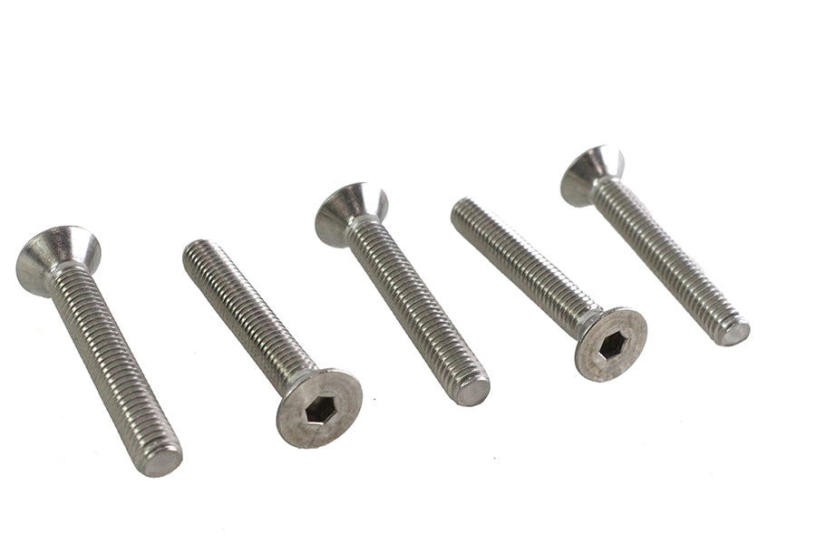 V-Twin Allen Flat Head Screws Stainless Steel 3/8 inch-16 x 2-1/2 inch (Pack of 5)