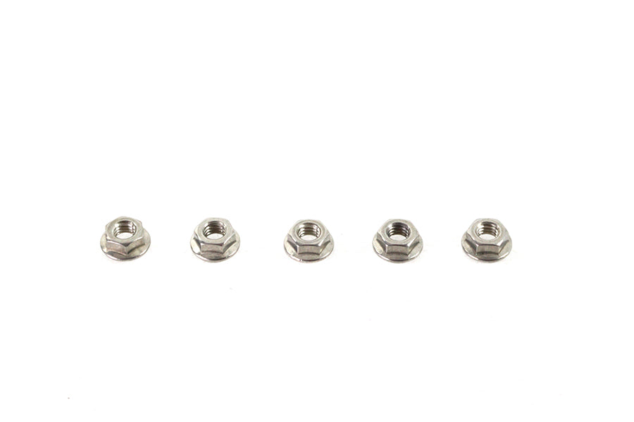 V-Twin Serrated Hex Flange Nuts 5/16 inch-18 Stainless Steel (Pack of 5)