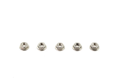 V-Twin Serrated Hex Flange Nuts 5/16 inch-18 Stainless Steel (Pack of 5)
