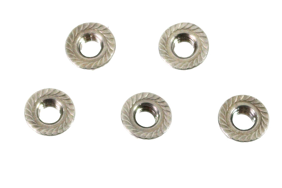 V-Twin Serrated Hex Flange Nuts 5/16 inch-18 Stainless Steel (Pack of 5)