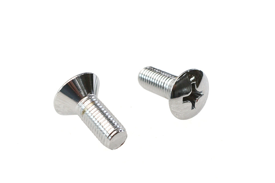 V-Twin Teardrop Phillips Head Chrome Screw Set - Set of 2
