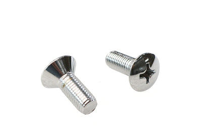 V-Twin Teardrop Phillips Head Chrome Screw Set - Set of 2