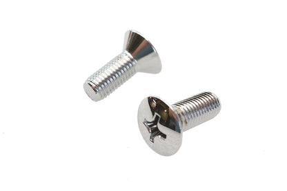 V-Twin Teardrop Phillips Head Chrome Screw Set - Set of 2