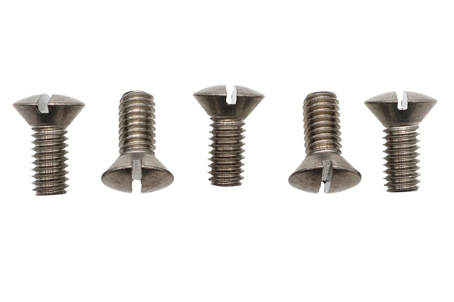 V-Twin Stainless Steel Oval Slotted Screw 5/16 inch-18 x 3/4 inch, Pack of 5