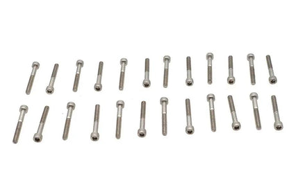 V-Twin Stainless Steel Finned Cover Screw Set - 24 Pieces for Panhead Valve Covers by V-Twin
