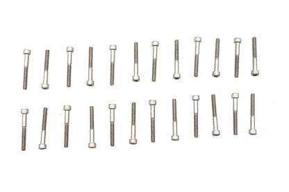 V-Twin Stainless Steel Finned Cover Screw Set - 24 Pieces for Panhead Valve Covers by V-Twin
