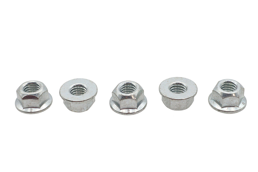 V-Twin M8 x 1.25 Flange Nut Zinc - Durable Fastener for Motorcycle Applications