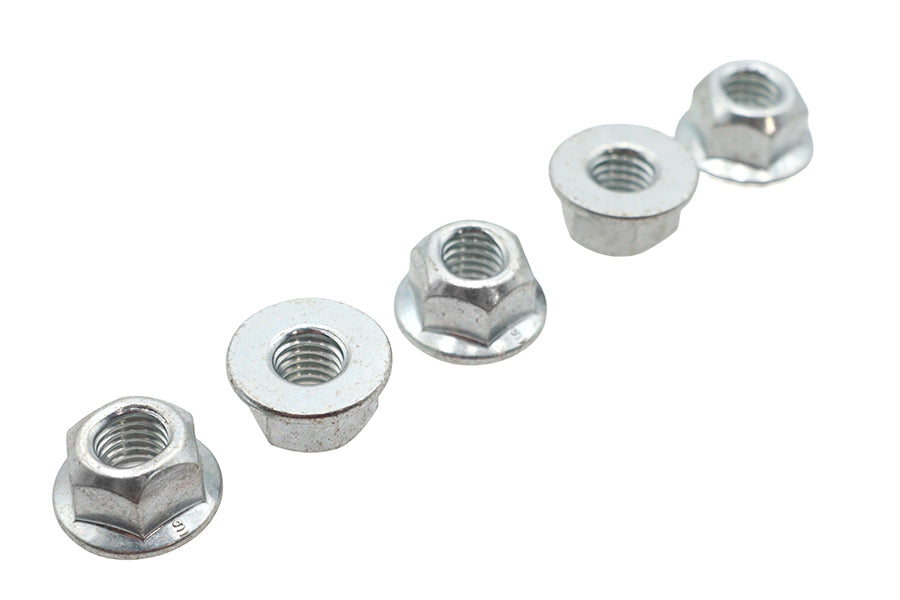 V-Twin M8 x 1.25 Flange Nut Zinc - Durable Fastener for Motorcycle Applications