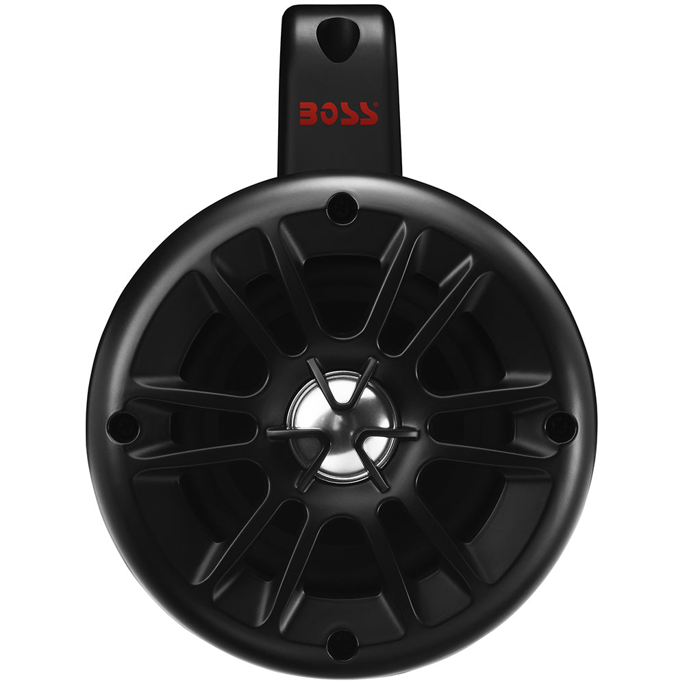 Boss Audio BM40AMPBT 4-Inch Amplified Waketower Speakers in Matte Black - 500W Marine Grade Audio System