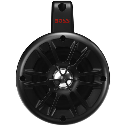 Boss Audio BM40AMPBT 4-Inch Amplified Waketower Speakers in Matte Black - 500W Marine Grade Audio System