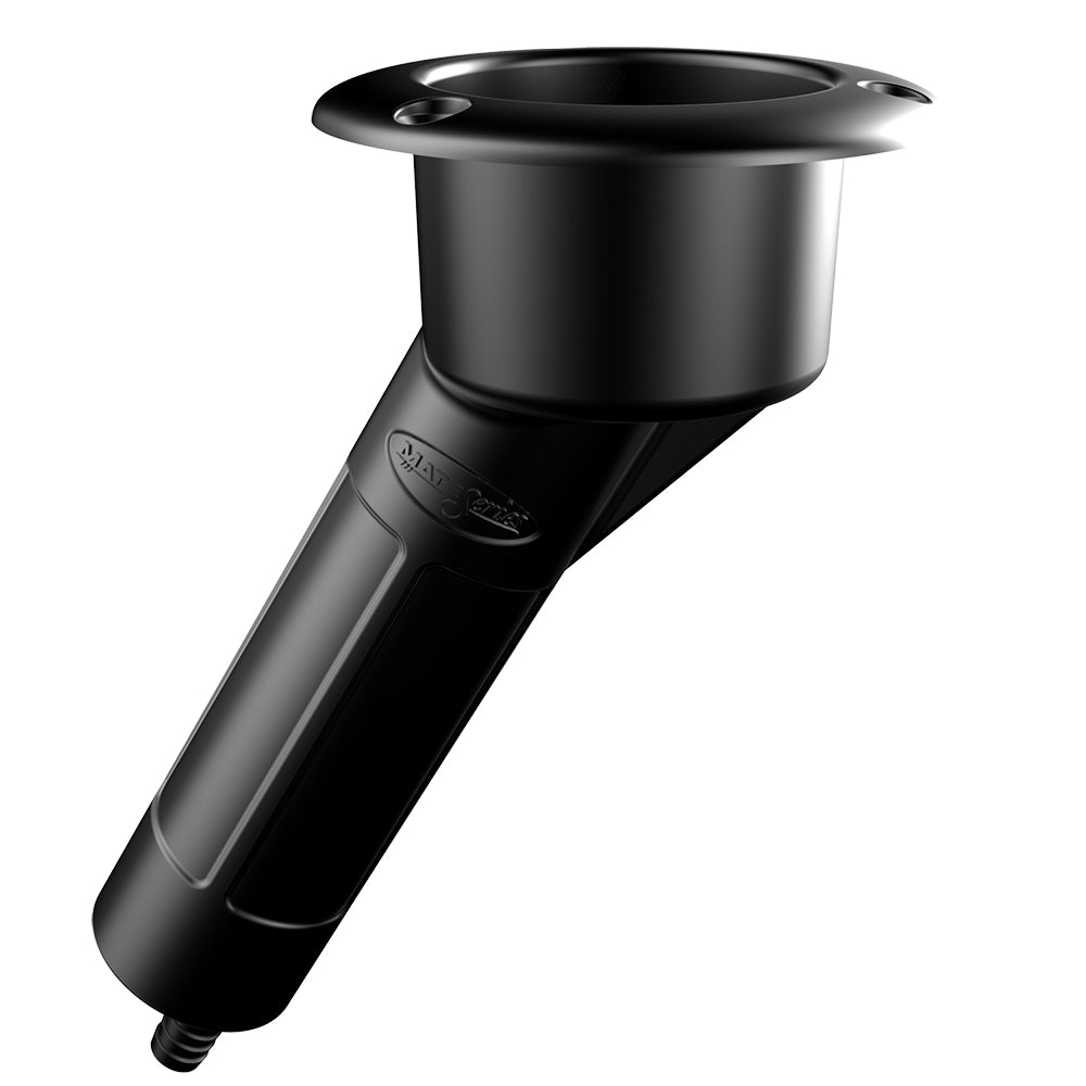 Mate Series Plastic 30 Rod & Cup Holder with Drain, Round Top - Black (Part P1030DB)